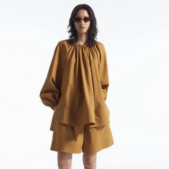 COS Marigold Cotton Poplin Peasant Blouse 10 M - Picture 6 of 6